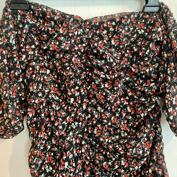 Black & Red Rose Floral Mini Dress - Picture 9 of 13